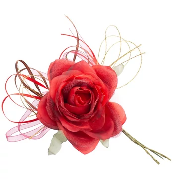 MagicHome virág, rózsa, piros, szár, virágméret: 10 cm, virághossz: 18 cm, 6db/csomag