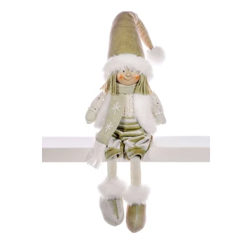 MagicHome karácsonyi dekoráció, Aranyba öltözött kisfiú, 33 cm