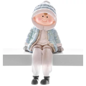 MagicHome karácsonyi szobor, Fiú, műgyanta 11 x 8 x 13 cm