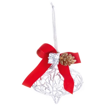 MagicHome karácsonyi dísz, ezüst, 10 x 15 cm