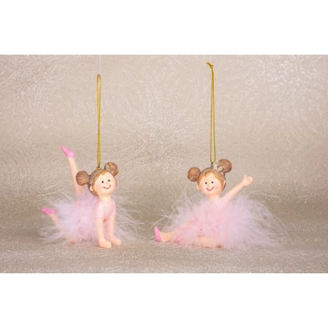 MagicHome karácsonyi dekoráció, Balerina, műgyanta, felfüggeszthető, 9 x 4 x 7,5 cm