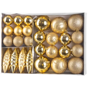 MagicHome karácsonyi gömbök, készlet, 31 db, arany, karácsonyfára