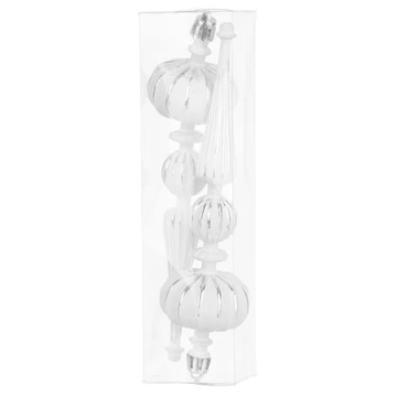 MagicHome karácsonyi dísz, 2 db, 16 cm, ezüst, karácsonyfára