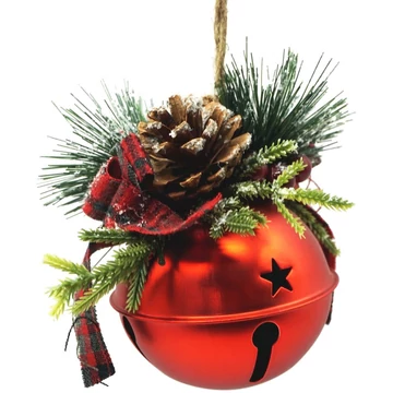 MagicHome karácsonyi száncsengő, 8 x 8 x 10 cm, piros