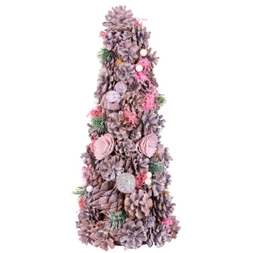 Karácsonyfa MagicHome Karácsony, feldíszített, rózsaszín, 40 cm