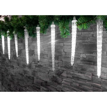 Fényfüzér MagicHome Karácsony Icicle, 352 LED hideg fehér, 16 jégcsappal, vízesés hatással, 230 V, 50 Hz,