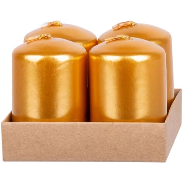 MagicHome karácsonyi gyertya, 4 x 6 cm, 4 db/csomag, arany, adventi