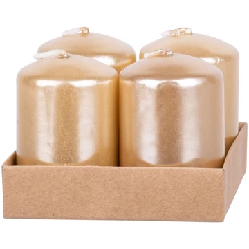 MagicHome karácsonyi gyertya, 4 x 6 cm, 4 db/csomag, pezsgőszínű, adventi