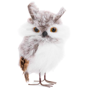 Bagoly MagicHome Karácsony, szürke, 7 x 6 x 12,5 cm