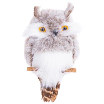 Bagoly MagicHome Karácsony, szürke, felfüggeszthető, 18 x 8 x 4,5 cm