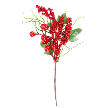 MagicHome karácsonyi ág, bogyókkal, piros, 32 cm