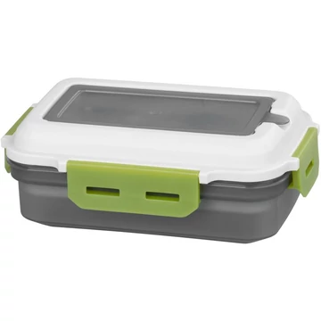 Ételhordó MagicHome, szögletes, 1,2 l, villával/kanállal, 23 x 15 x 8,8 cm