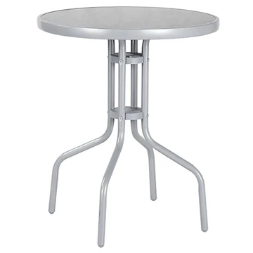 Asztal LEQ BRENDA, 72 x 60 cm, üveg, BRENDA szetthez, világosszürke