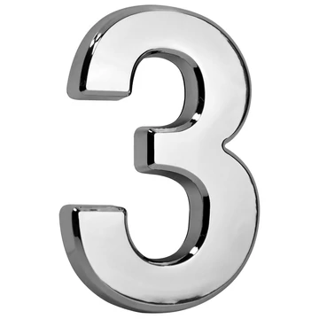 MagicHome '3' házszám, ragasztószalaggal, ezüst, 70 x 100 mm, ABS