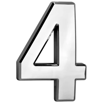 MagicHome '4' házszám, ragasztószalaggal, ezüst, 70 x 100 mm, ABS