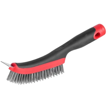 Strend Pro CG687, 4 soros acél drótkefe, kaparóval