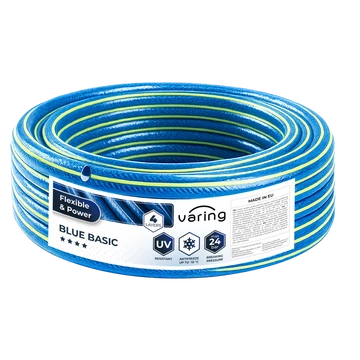 Locsolótömlő VARING BLUE BASIC, 4 rétegű, 1/2", 25m