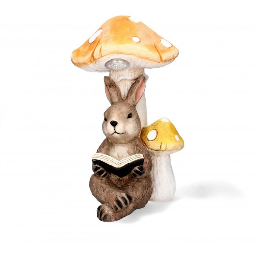 Kerámia Nyuszi és Gomba led világítással 47cm