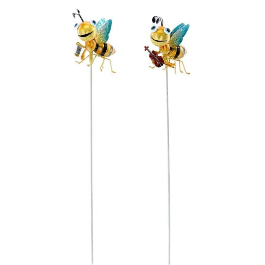 Dekor letűzhető fém méhecske 87cm