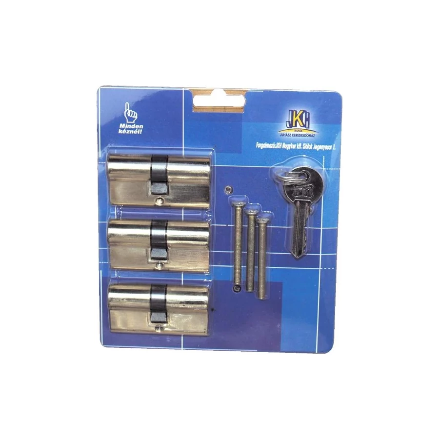 Zárbetét 30/30mm 3db azonos zárlatú 6 kulcs réz