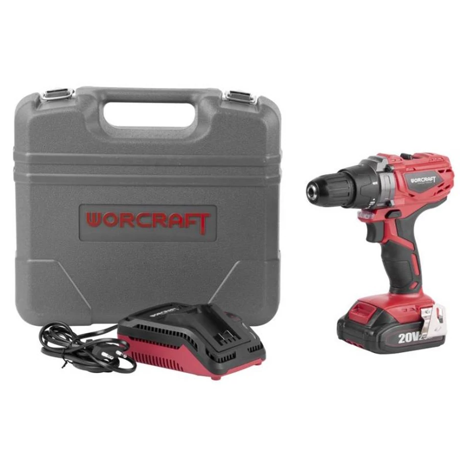 Worcraft akkus fúró-csavarozó CD-S20LiEB, 20V, LED, + akumulátor 2 Ah + töltő