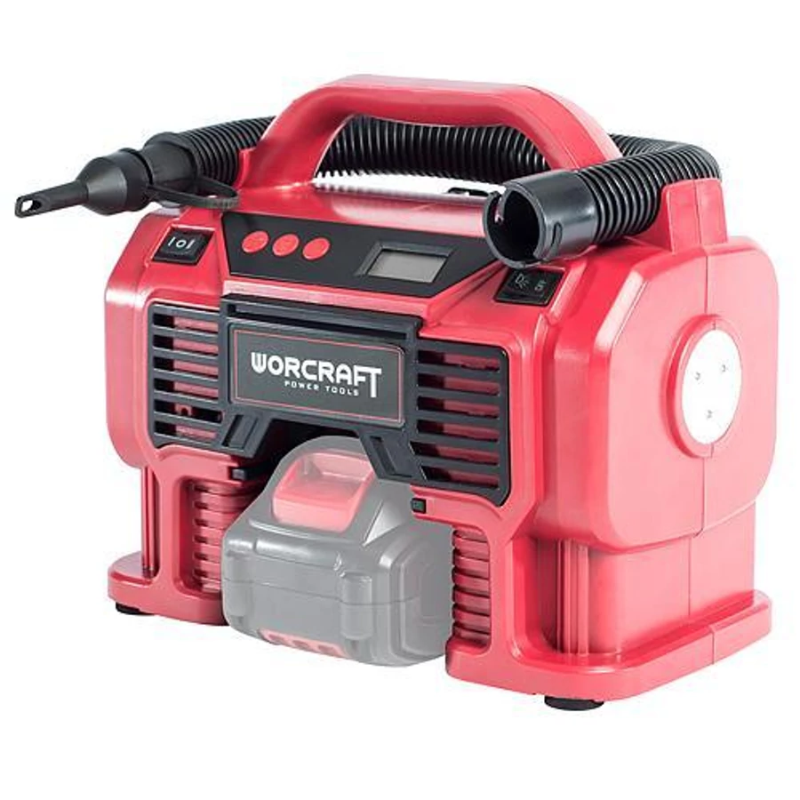 Worcraft CAC-S20Li akkus kompresszor, 20 V, 160 Psi, 11 Bar, LED fény
