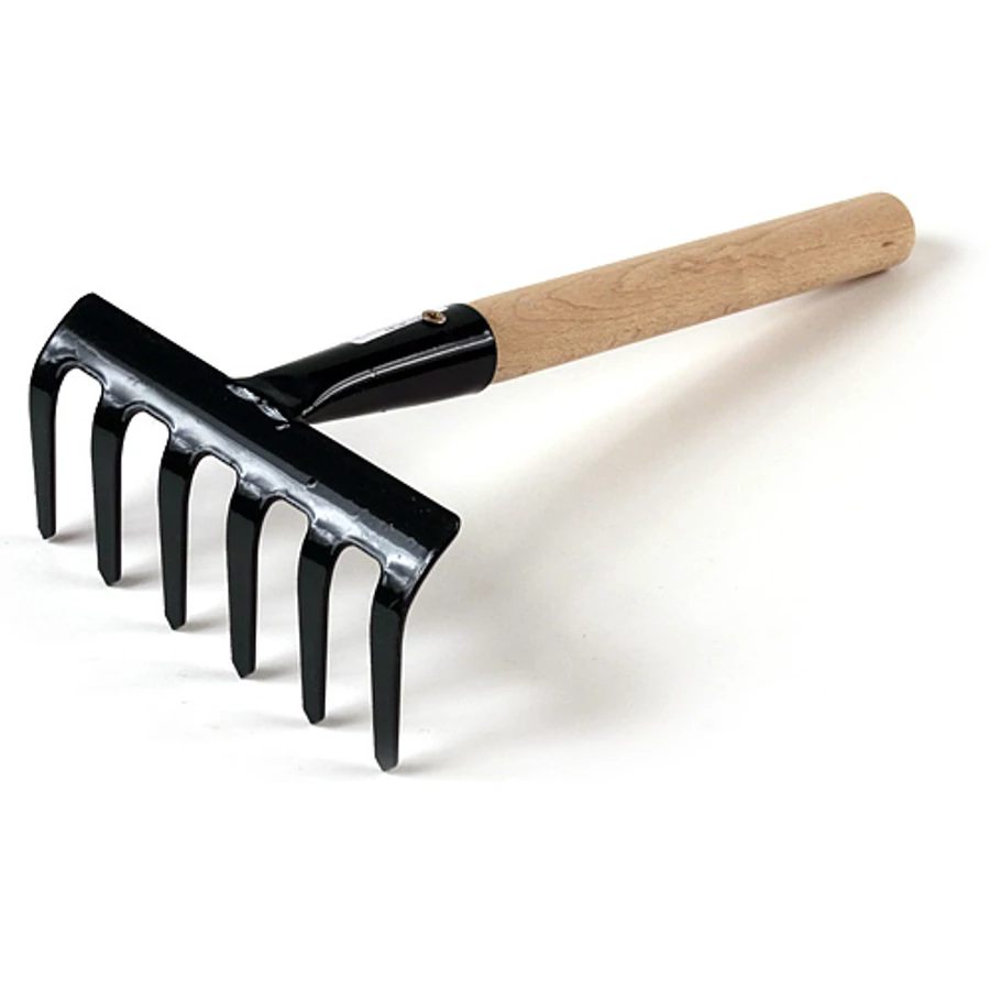 Gereblye 6 fogú 55cm fa nyéllel