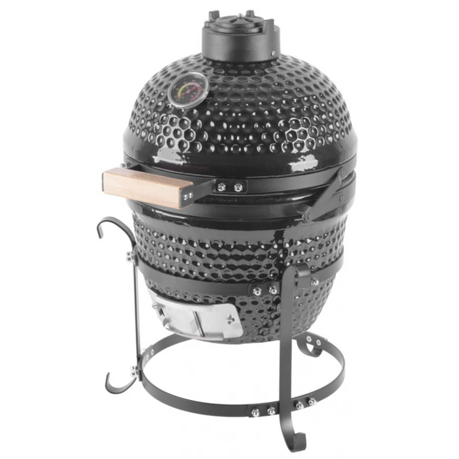 Grill BBQ Kamado Egg, átmérő 27 cm, 35x40,5x55 cm, grill magasság 34,5 cm, fekete