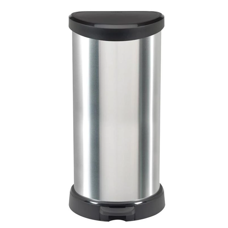 Szemetes kuka Curver® DECO BIN 40L, ezüst/fekete