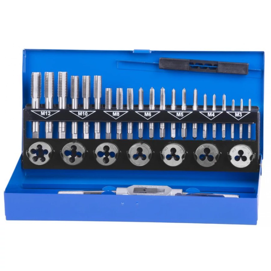 Menetmetsző és menetfúró készlet 33db