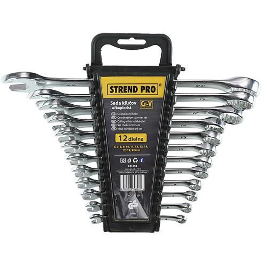 Csillag villáskulcs készlet, 12 db-os, cr-v, 6-22mm