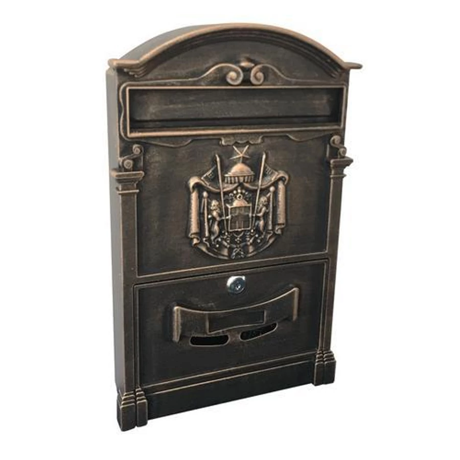 Postaláda ALU, antique bronz, 410x255x90 mm