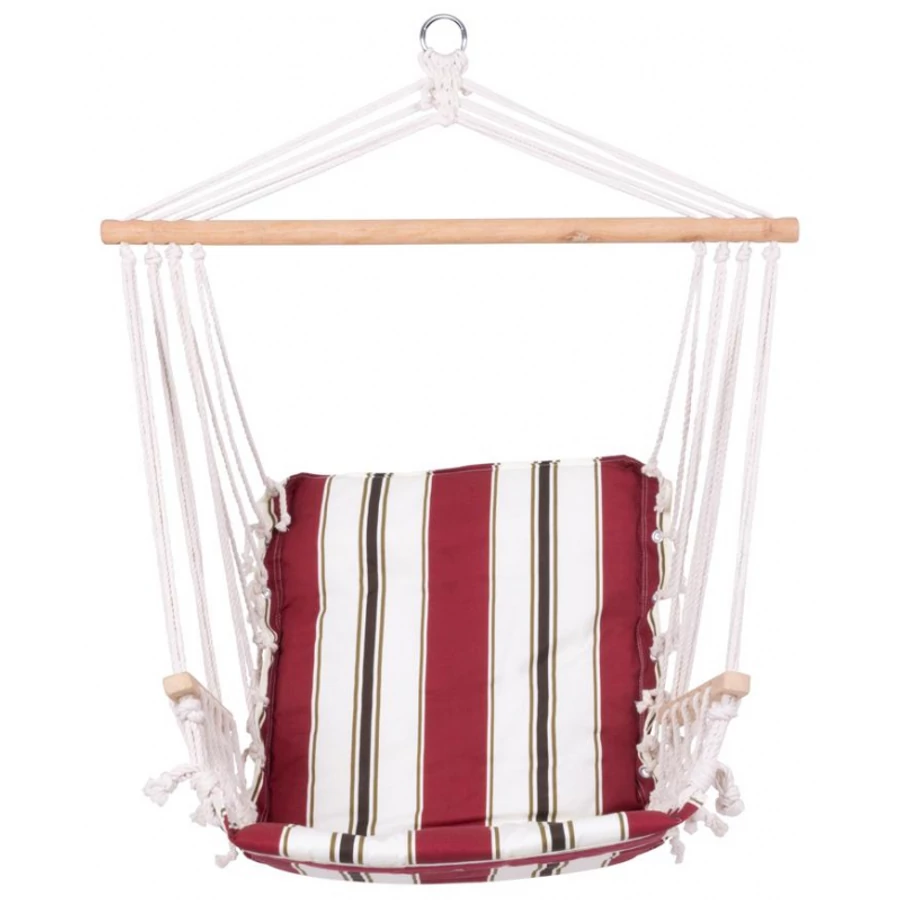 CRAIG Függő fotel, piros, pamut, max. 150 kg, 100 x 50 cm