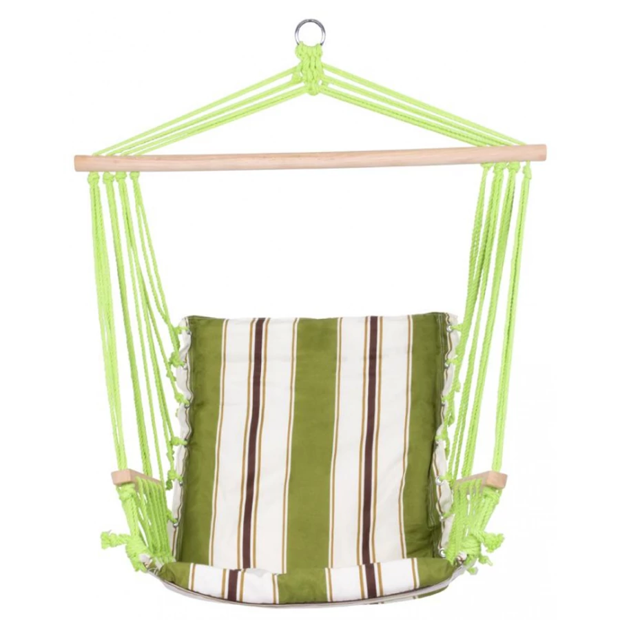 CRAIG Függő fotel, zöld, pamut, max. 150 kg, 100 x 50 cm