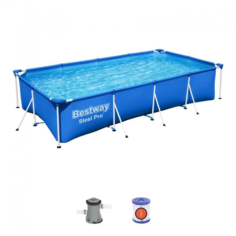 Bestway FLORIDA szögletes fémvázas medence szett 400 x 211 x 81 cm