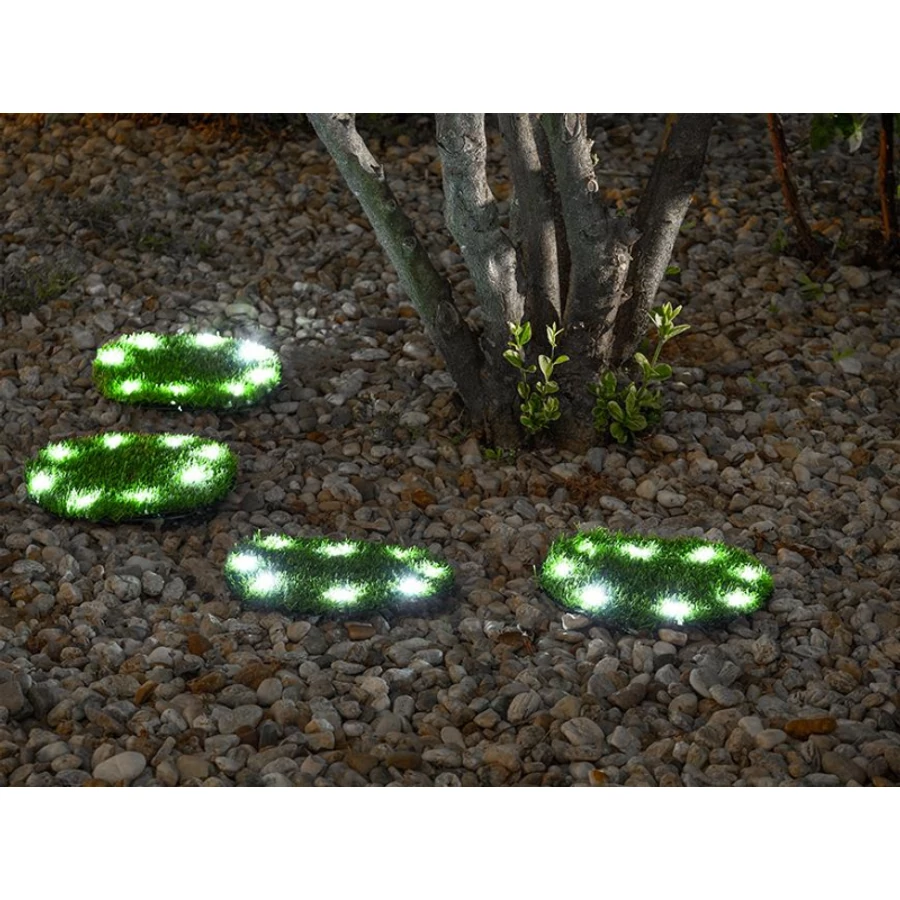 Solar fű lap 4db, 24 cm, 4x8 led