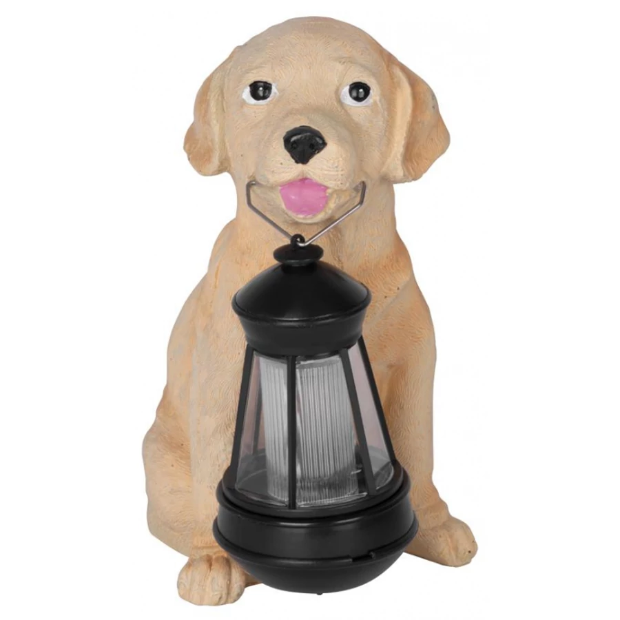 Solar lámpa, kutya, világos, 24x14x25 cm, 1 LED