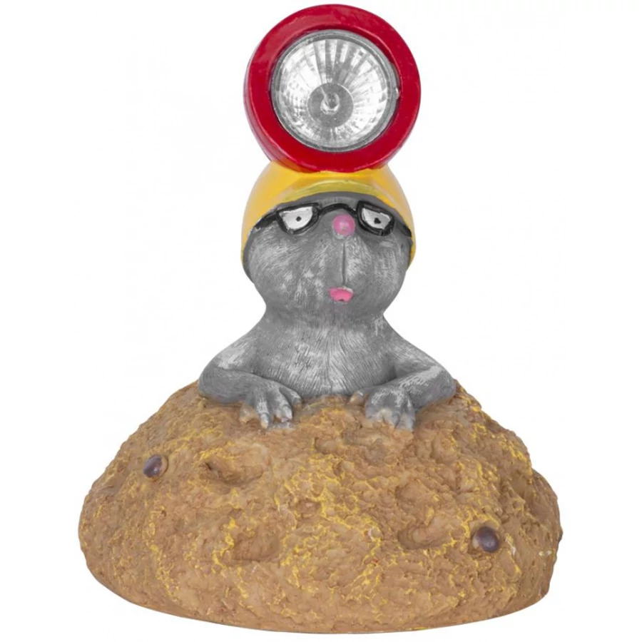 Solar lámpa, vakond, 14x12x25 cm, 2 LED