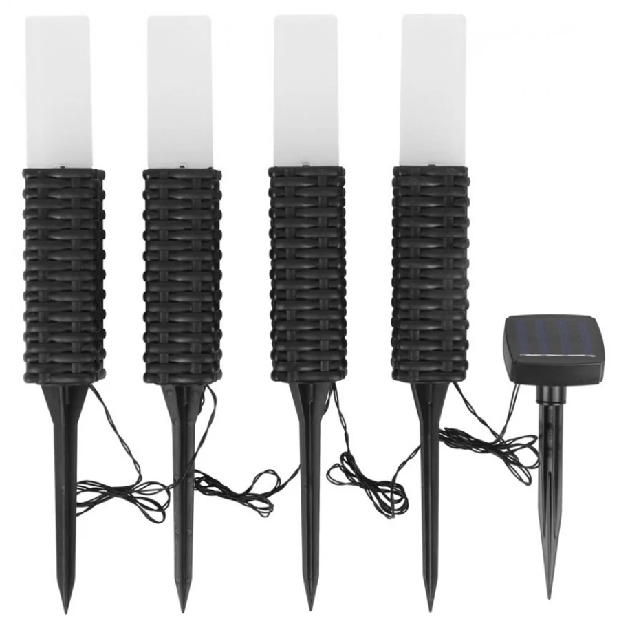 Solar lámpa, Rattan, 4db, 5.5 x 5.5 x 43 cm