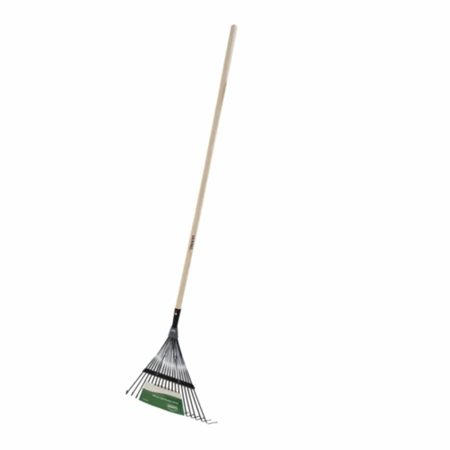 Varing 18 fogú acél rugós fűseprű keményfa nyéllel