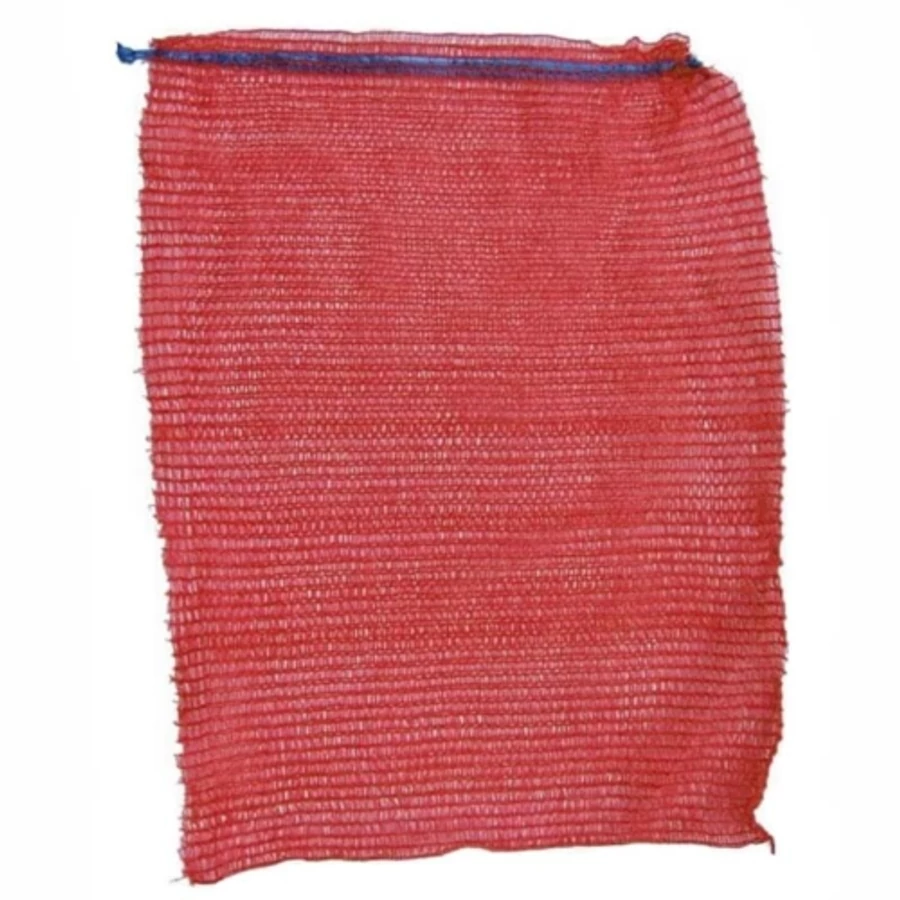 Raschel zsák 33x47 cm szájbekötős piros