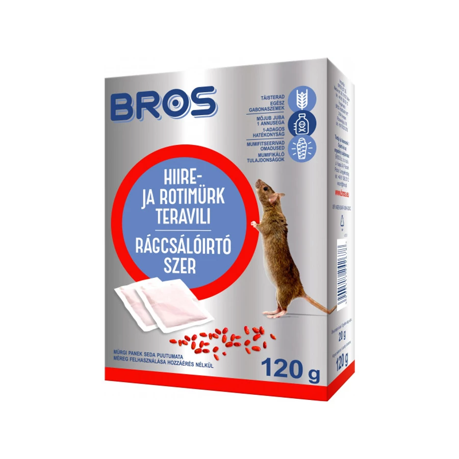 Bros rágcsálóirtó szer 120g gabonaszemes