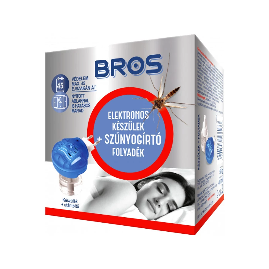 Bros Szúnyogirtó elektromos készülék + folyadék 40ml B023