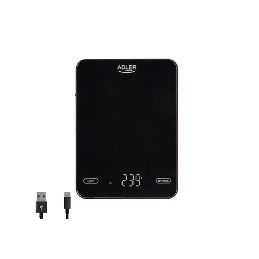 Adler AD3177b Konyhai mérleg, 10kg, újratölthető