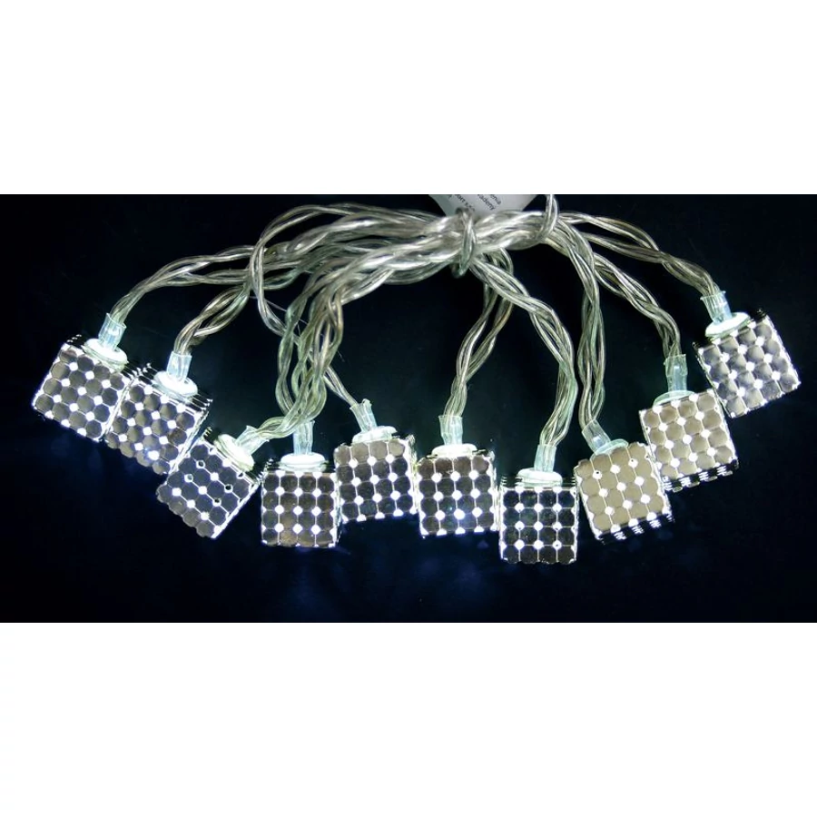 Fényfüzér MagicHome Karácsony Metal Cube, ezüst 2x AA, világítás, belső