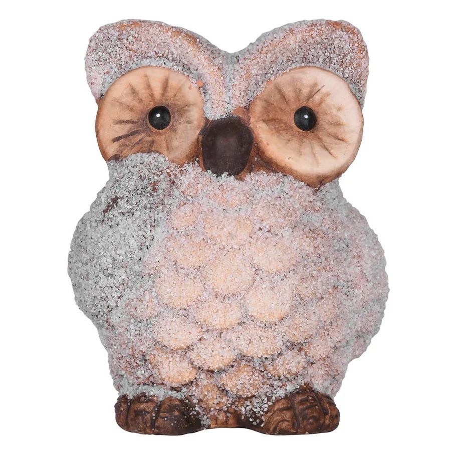 MagicHome karácsonyi szobor, Bagoly, terrakotta,9 x 8 x 9,5 cm