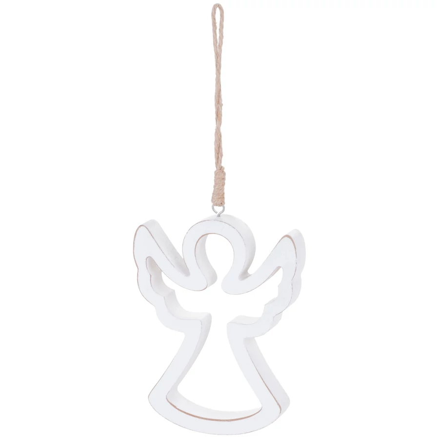 MagicHome karácsonyi Woodeco dekoráció, Angyal, csomag. 5 db, 11 x 14 cm