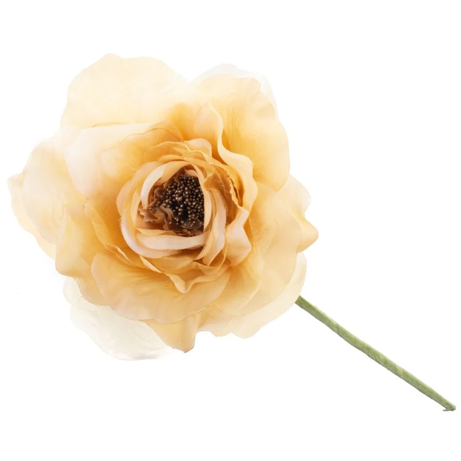 MagicHome virág, bazsarózsa, arany, szár, virágméret: 16 cm, virághossz: 24 cm, 6db/csomag