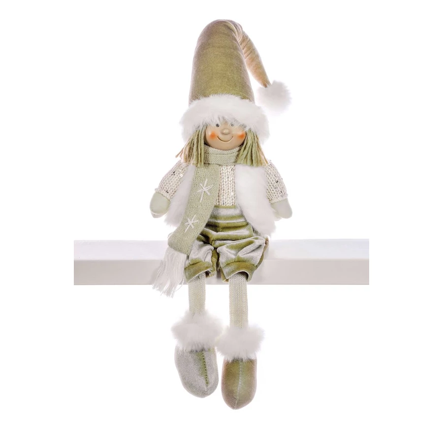 MagicHome karácsonyi dekoráció, Aranyba öltözött kisfiú, 33 cm