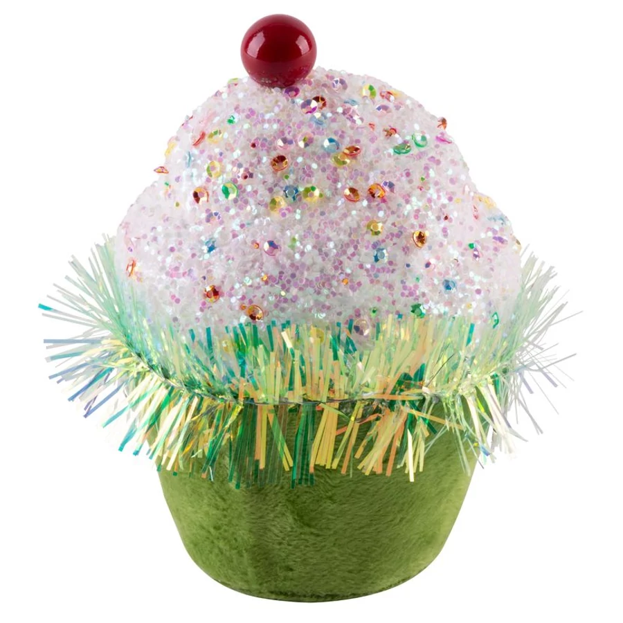 MagicHome Candy Line karácsonyi dekoráció, felfüggeszthető zöld muffin, 7 x 7 x 11 cm